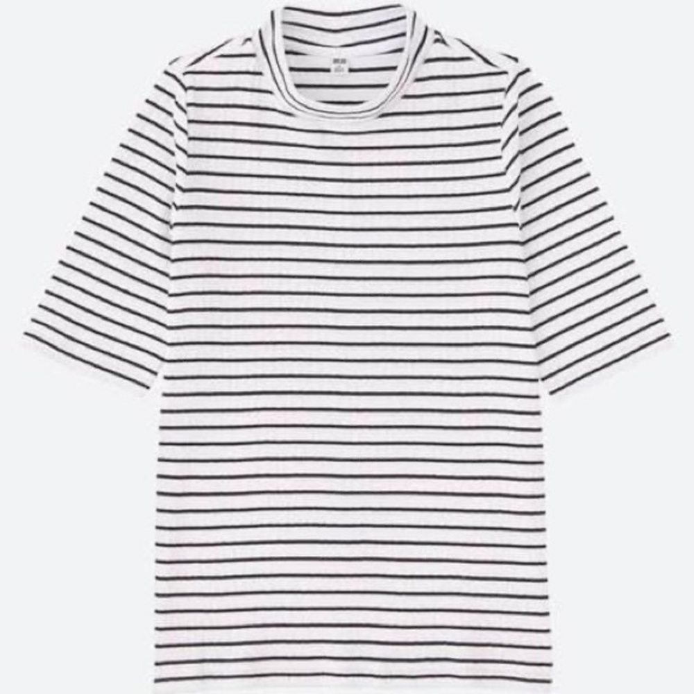 Uniqlo high neck striped t-shirt